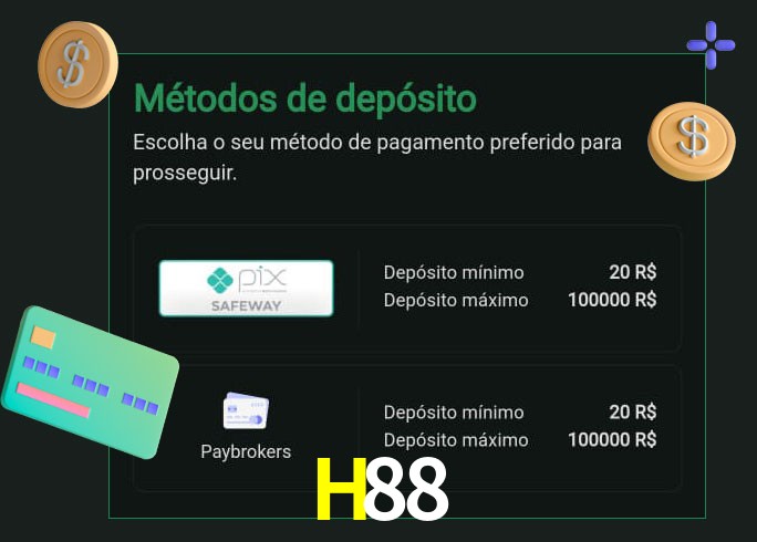O cassino H88bet oferece uma grande variedade de métodos de pagamento